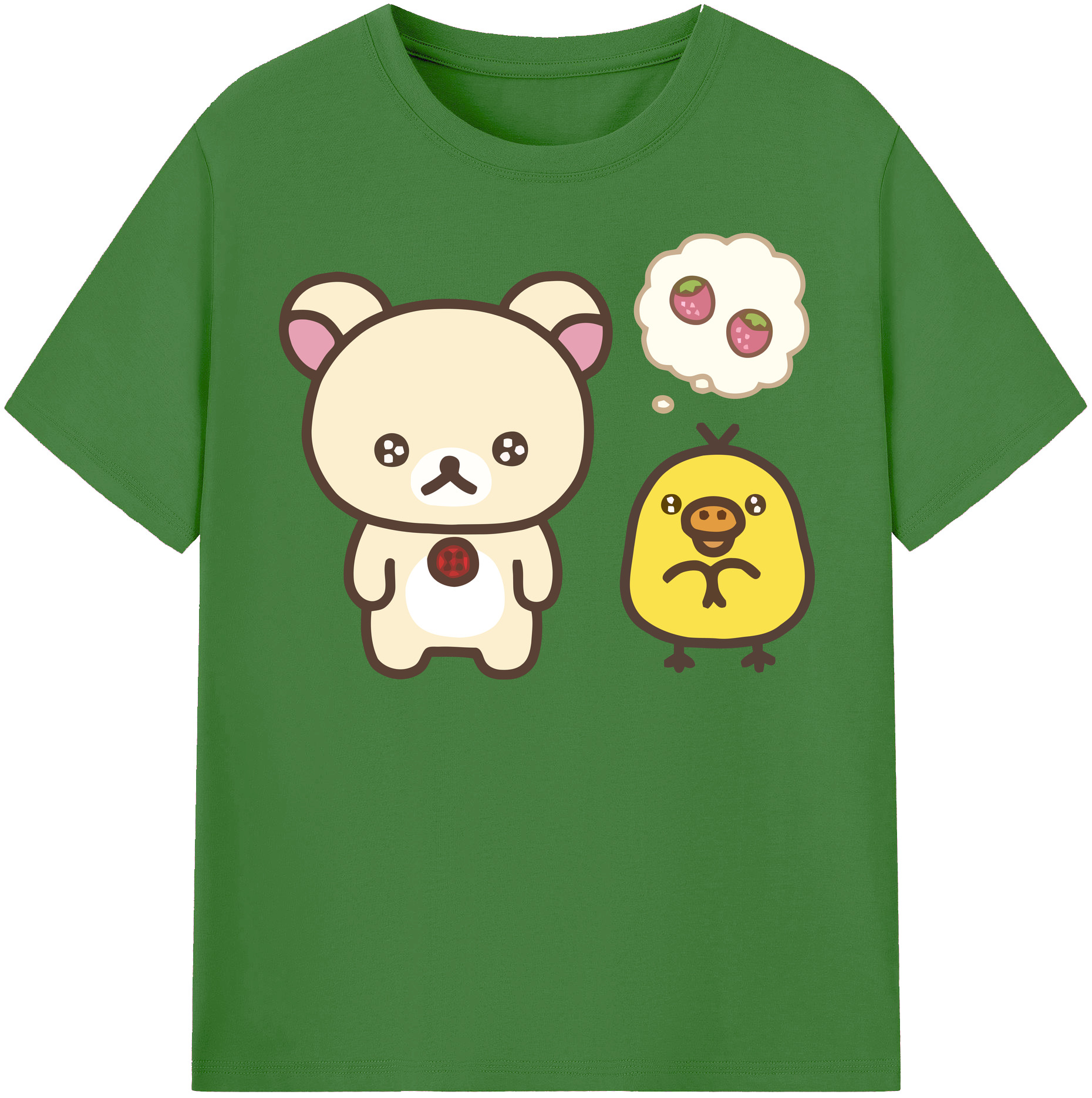 （画像用） リラックマ リラックマ キイロイトリ Rilakkuma Korilakkuma Kiiroitori レディースカジュアルプリントTシャツ（綿100％）